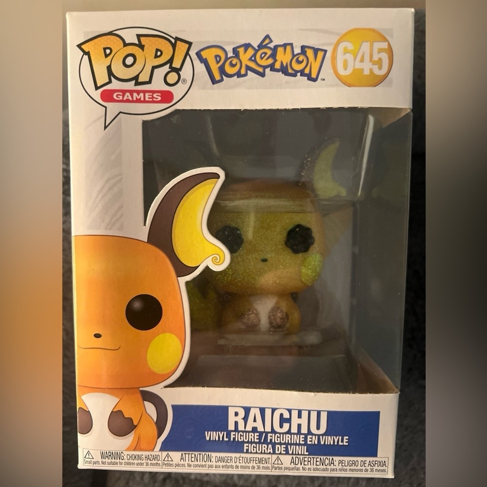Funko Pop Pokemon Custom Raichu Diamond Glitter Blacklight Glow